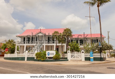GEORGE TOWN, CAYMAN ISLANDS - JULY 05, 2015: Cayman Islands National Museum in George Town of Grand Cayman (British Overseas Territory). Is housed in the former Old Courts Building on Harbor Drive