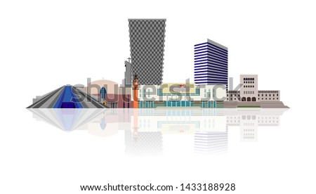  Tirana city Albania vector building