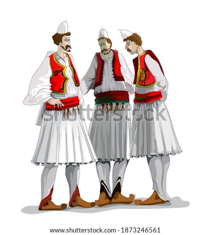 Albanian singer men from south with traditional dress