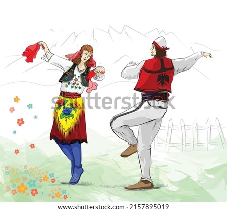 Albania folk dance from north, Tropoja, 