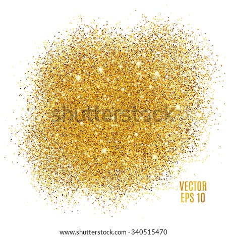 Gold Sparkles On White Background. Gold Glitter Background. Gold ...