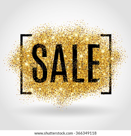 Gold sale background. Shine backdrop for flyer, poster, shopping, for sale sign, discount, marketing, selling, banner, web, header. Abstract golden background  text, type, quote. Gold blur backdrop