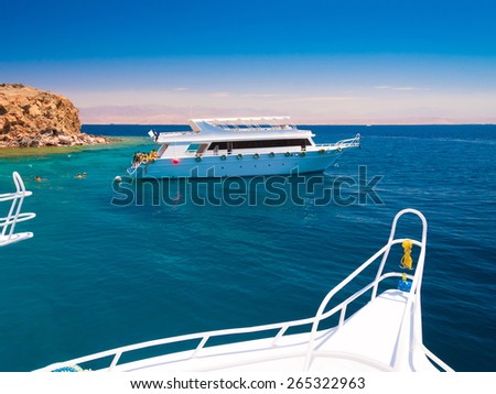 beautiful boat blue sun red sea egypt tropical nature background holiday luxury  resort island about coral reef