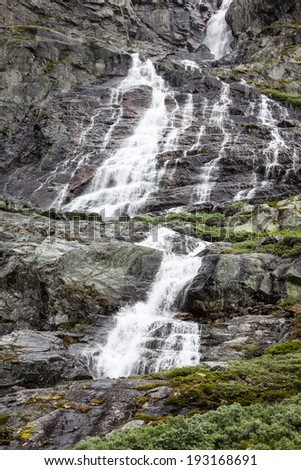 Waterfall nature and travel background,Norway