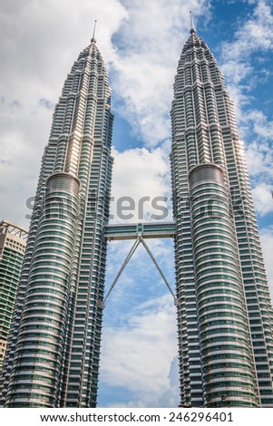 Kuala Lumpur,Malaysia,December 18,2013:Petronas Twin Towers, Kuala Lumpur, Malaysia