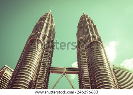 Kuala Lumpur,Malaysia,December 18,2013:Petronas Twin Towers, Kuala Lumpur, Malaysia