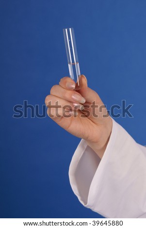 Doctor hand with test tube