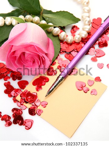 Pink rose and the handle