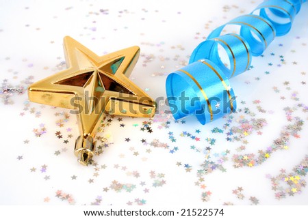 Gold star and blue tape