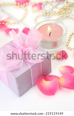 box with surprise and flowers