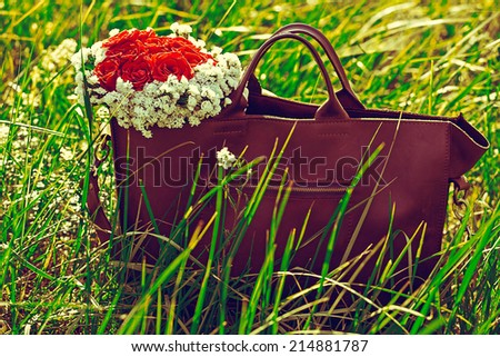 woman bag with flowers
