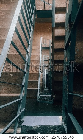 Similar – Image, Stock Photo old staircase / entrance with artistic glass inlays