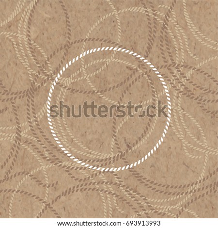 Abstract vector background with marine ropes on kraft paper. Vector illustration for invitation, greeting cards with place for text.