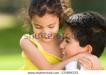 Brother and Sister Hug