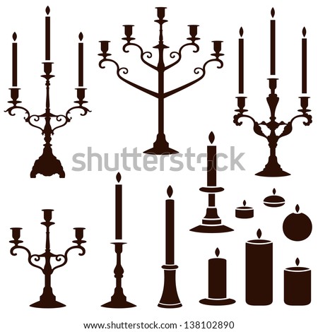 vector silhouettes of candles