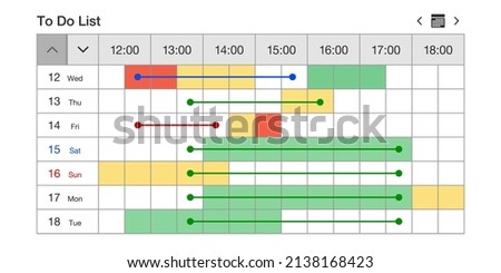 Business todo list, timeline Gantt chart vector illustration material