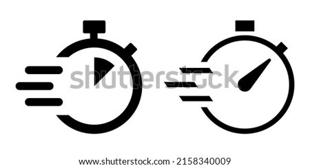 Shortest time limit stopwatch vector icon black and white set material