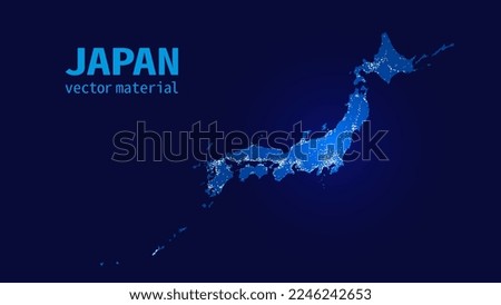 Japanese power, electricity and energy blue night map background image vector illustration material