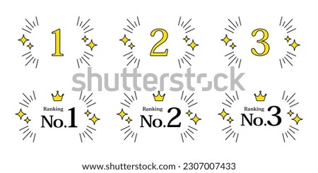 1st place, number 1 manga style ranking yellow speech bubble, vector icon illustration white background