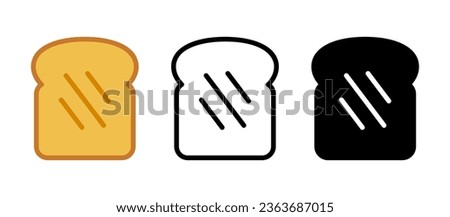 Flat bread, toasted bread vector icon illustration material color black and white