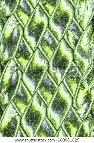 braided green leather texture