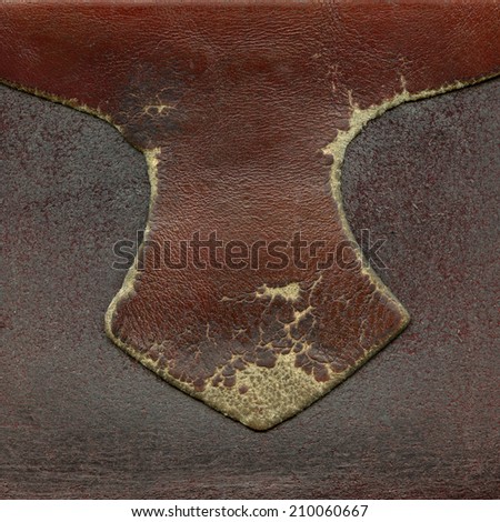 fragment of worn old red-brown leather products
