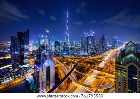 Similar – Image, Stock Photo Dubai by night