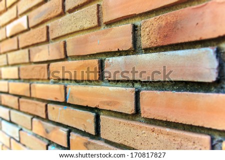 Focus on brick area mid wall, it made by bricks