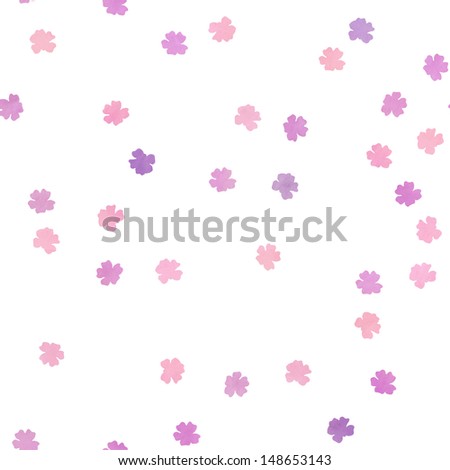 Seamless pattern of Tiny Purple Flowers