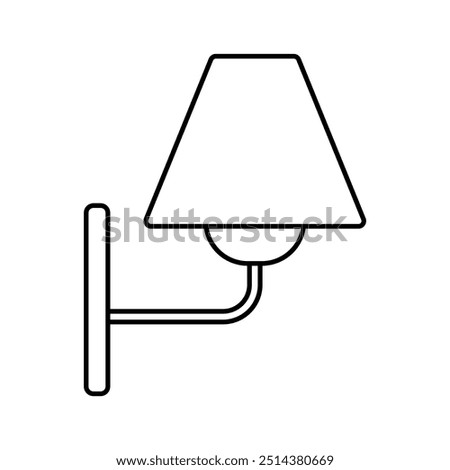 Wall sconce line icon editable stroke vector object isolated