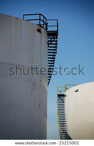 Big  liquid chemical tank with stairs
