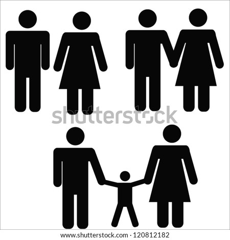 Family Pictogram - A Set Of Pictogram Representing Family. Stock Vector ...