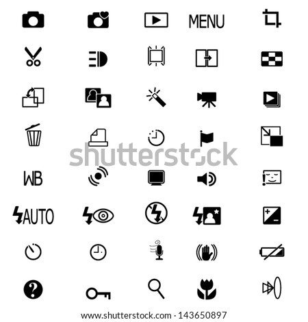 Camera symbols icon set