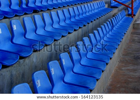 Empty seats in football stadium after the season.