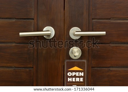 Close up  knob the door in meeting room.part 2