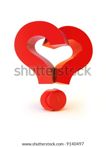 Do You Love Me ?. Heart Shaped Two Questions Marks, Isolated On White ...