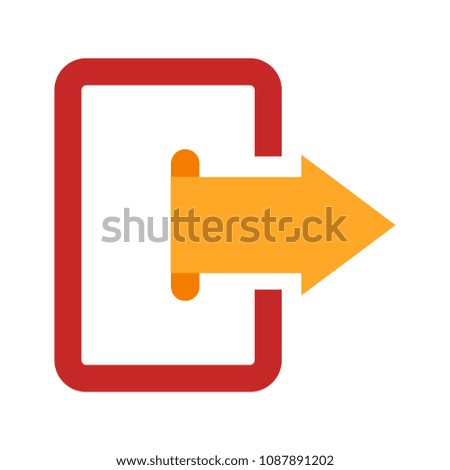 vector logout icon - exit sign or register logout button - Sign out