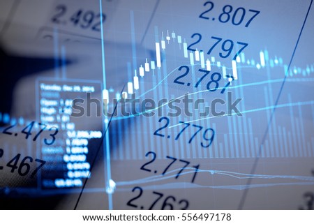 Business graph background: Analysis business accounting on info sheets. Businessman hand working on analyzing investment charts for Gold market, Forex market and Trading market. Imagine de stoc © 