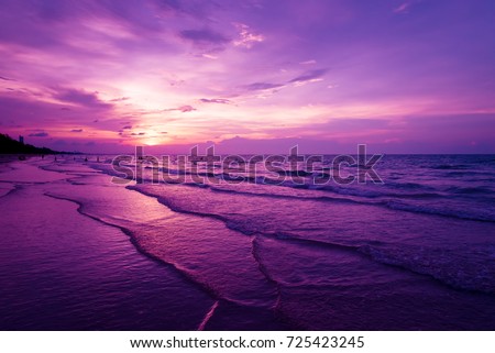 Similar – Image, Stock Photo Sunset on a sea walkway with people