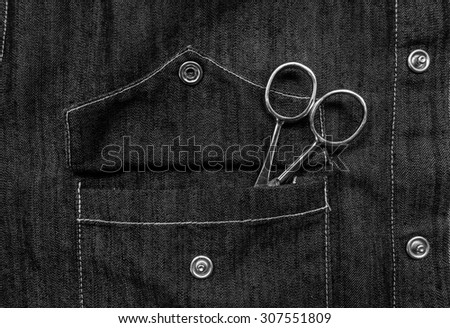 Tools on a workers pocket