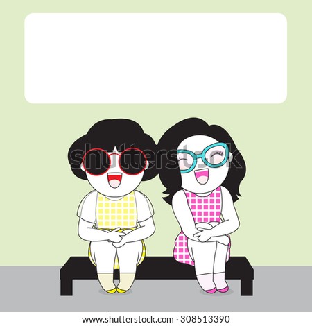 Good Friends Can Make You Laugh Character Paper Note illustration