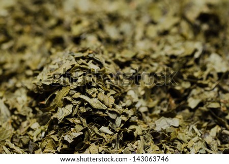 close up image of dried parsley leaves