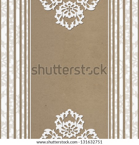 Classic card or invitation for party, birthday or wedding. Paper and cardboard texture