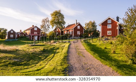HARSTENA, SWEDEN â?? SEPTEMBER 30, 2015:Traditionial village on the island Harstena in Sweden, principally known for the seal hunting that was once carried out there. It is now a tourist attraction.