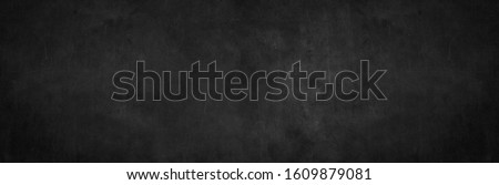Blank wide screen real chalkboard background texture in college wall for back to school classroom for black friday  Chalk art gradient scratch. Grey slate table food backboard white gray bacground.