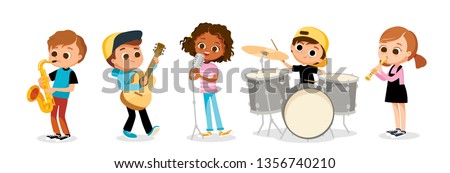 Similar – Image, Stock Photo Child playing guitar