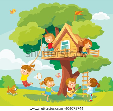 Similar – Image, Stock Photo Child playing with tree