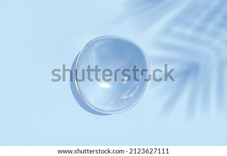 Natural water drop on floor with foliage shadow background for product display. Flat lay. Top view. 3d rendering. Photo stock © 