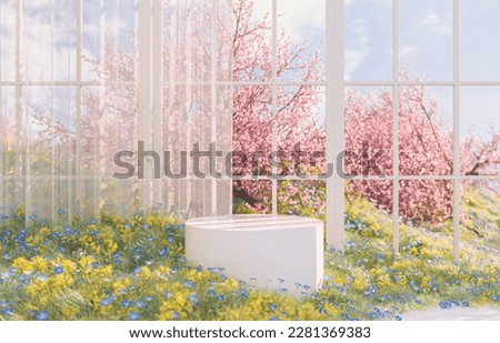 Similar – Foto Bild Schöne rosa Sakura Blumen, Kirschblüte während des Frühlings gegen blauen Himmel