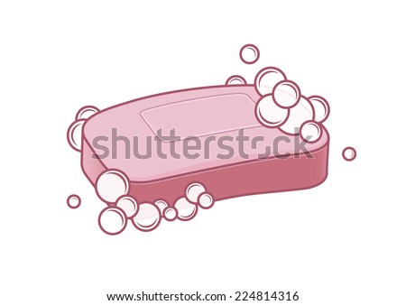 Soap With Foam Stock Vector Illustration 224814316 : Shutterstock